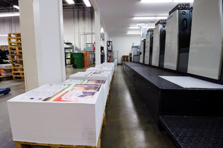Commercial Printing press at Boingo Graphics in Charlotte NC